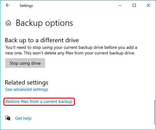 restore files from backup