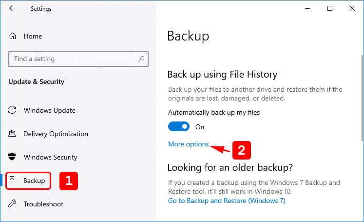 restoring from a backup