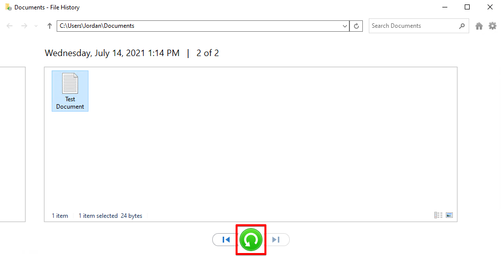 Scelta del documento da recuperare.