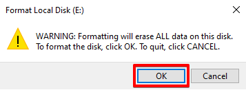 포맷을 마무리하는 중.