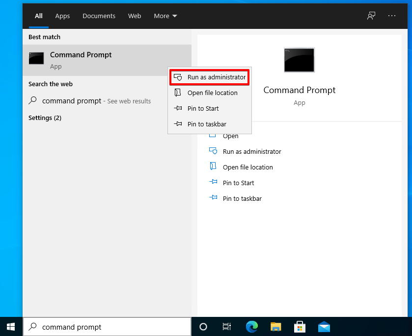 명령 프롬프트 열기.