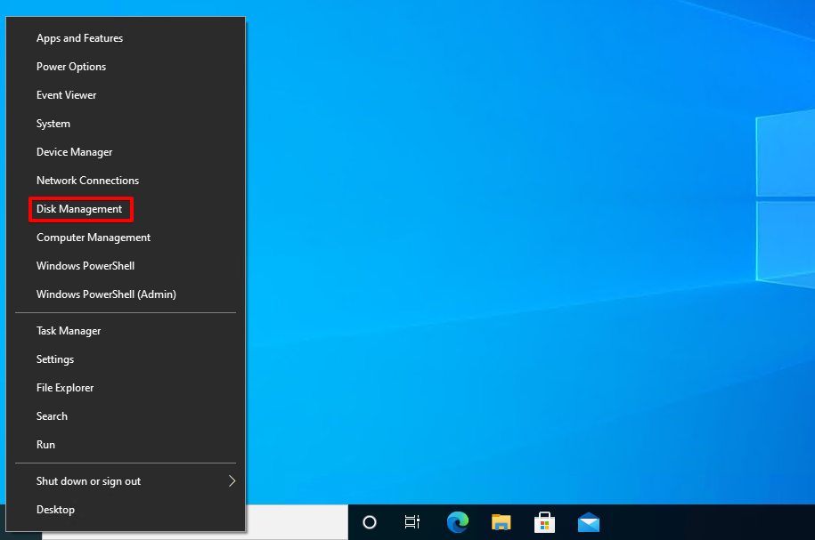 디스크 관리 열기.