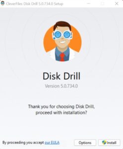 disk drill yükleyin ve başlatın