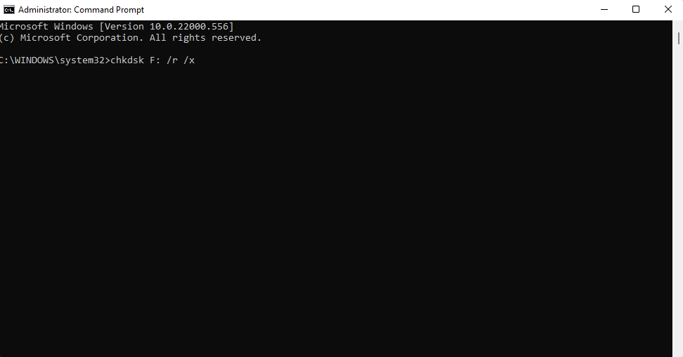 esecuzione del comando chkdsk