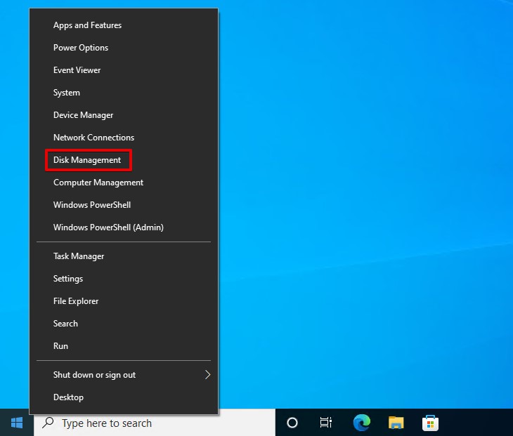 Disk Yönetimi açılıyor.