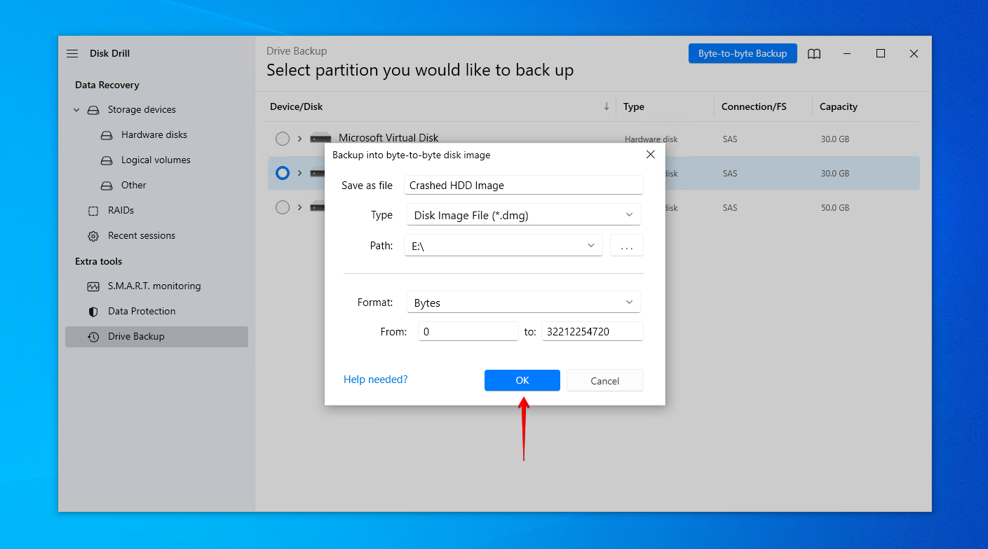Creating the disk image.