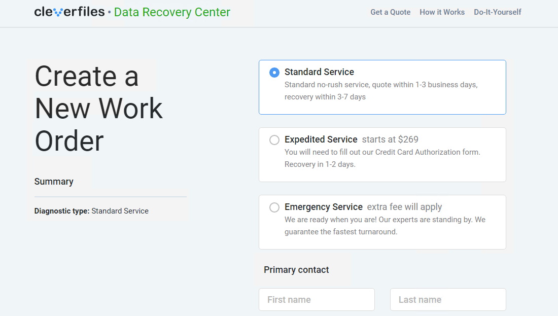 Completing the work order.