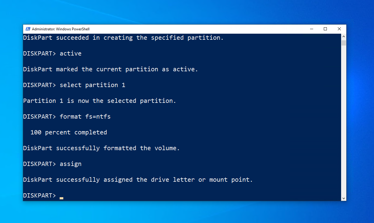 تعيين حرف للقرص.