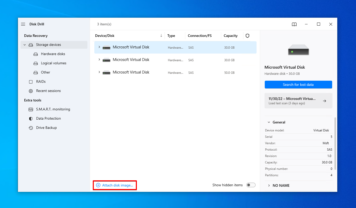 إرفاق صورة القرص.