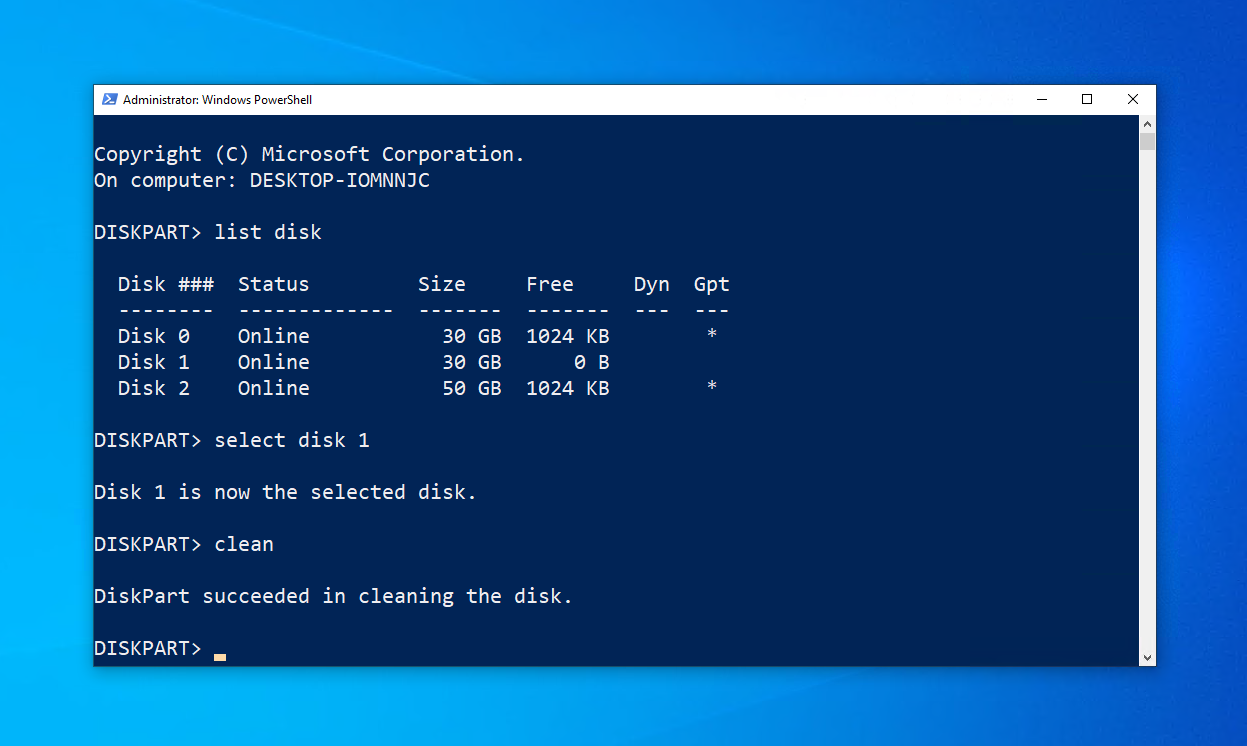 تنظيف القرص.
