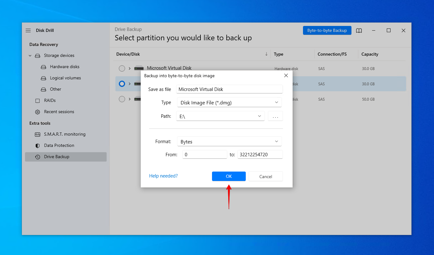 إكمال النسخ الاحتياطي.