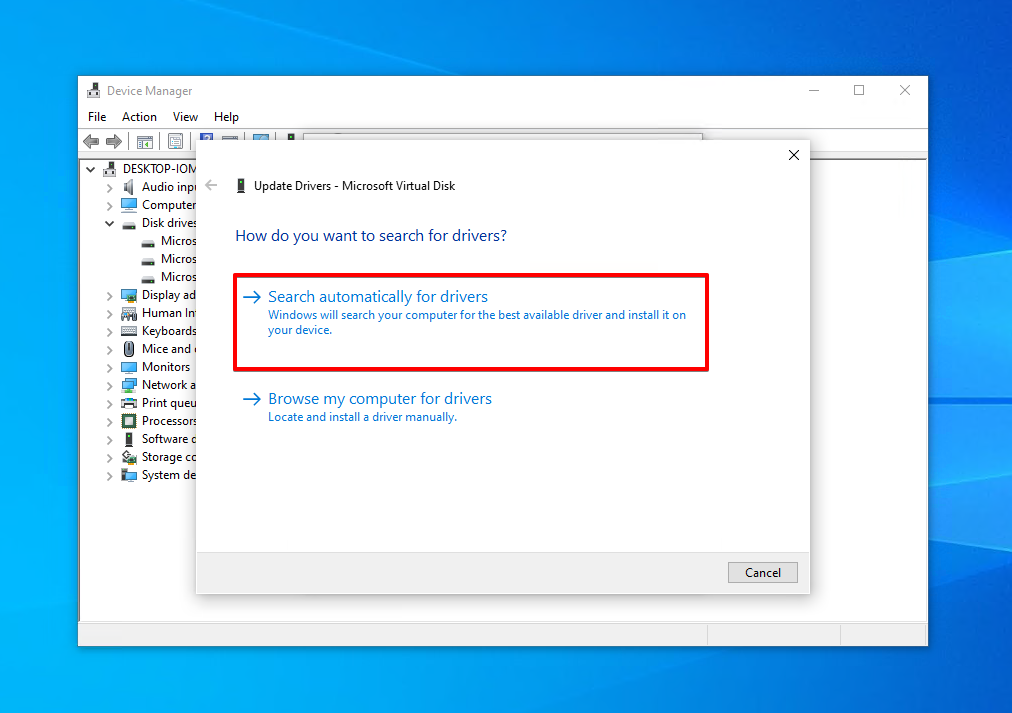 업데이트된 드라이버 온라인 검색 중.