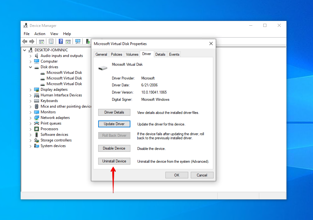 드라이버 제거 중.