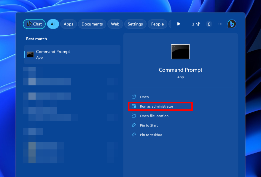 Opdrachtprompt starten met beheerdersrechten