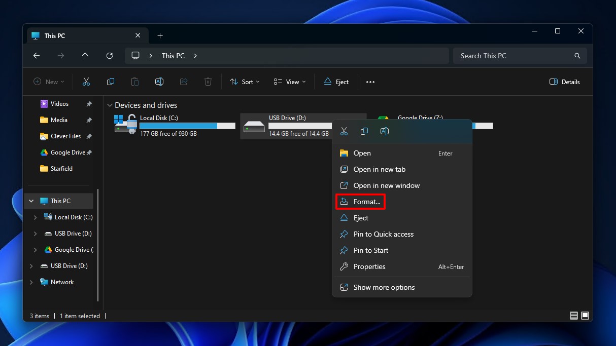 formattare usb in esplora risorse