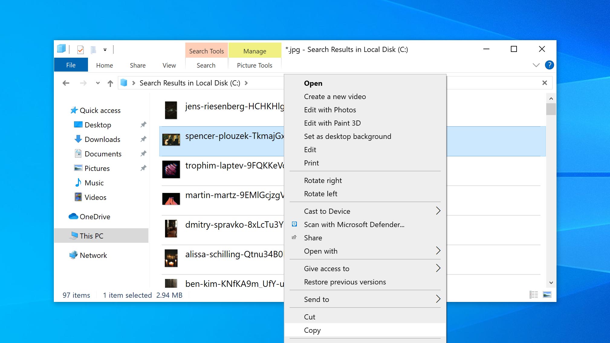 copy files to new location