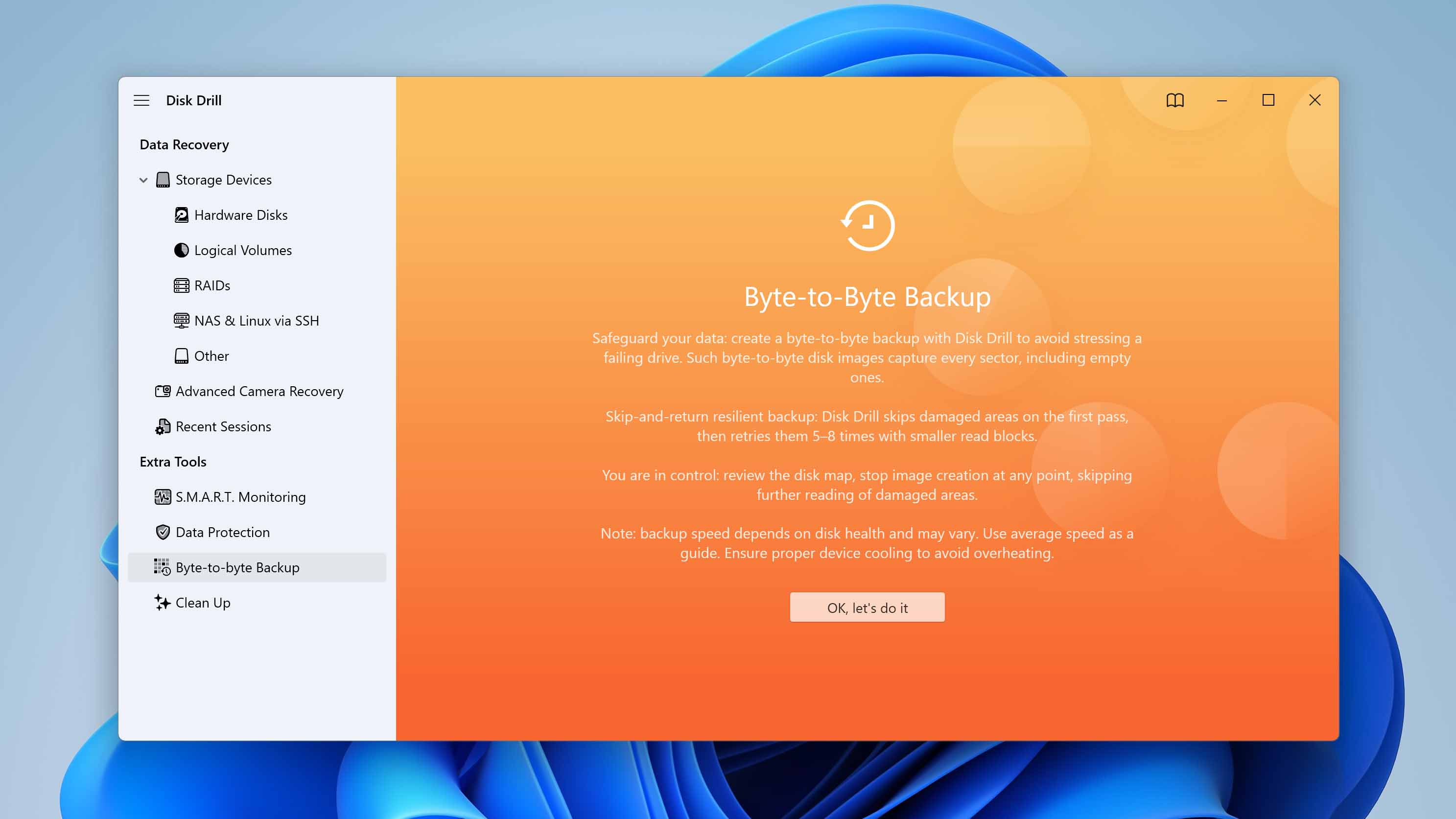 open byte to byte tool in Disk Drill