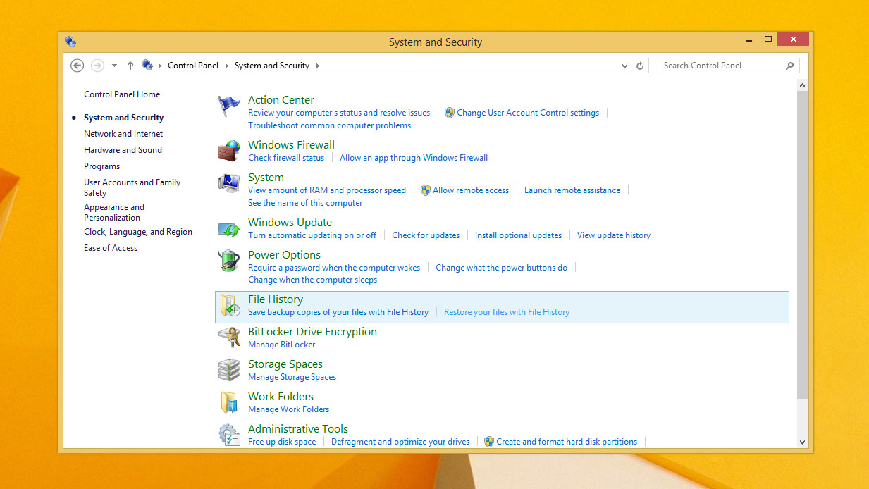 restore files with file history