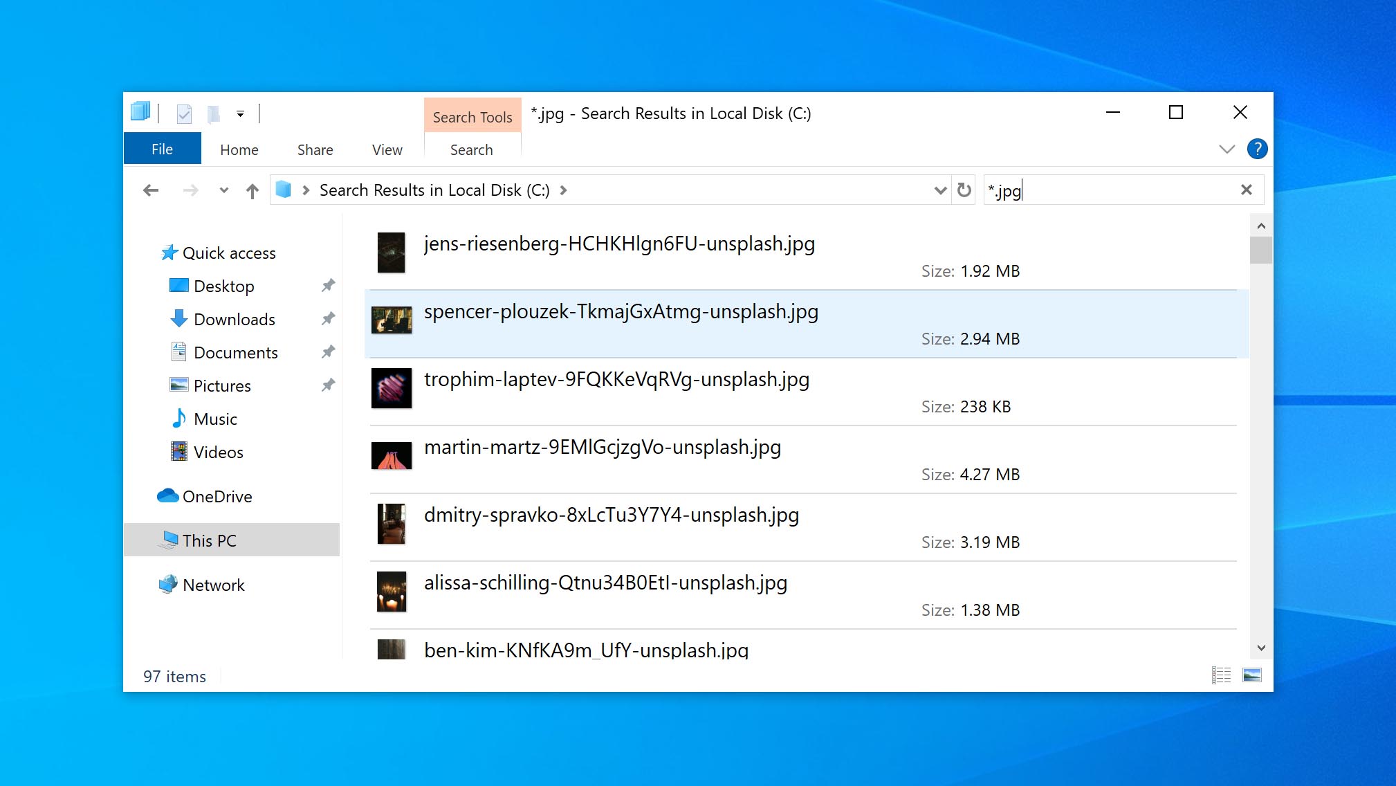 search files with file explorer