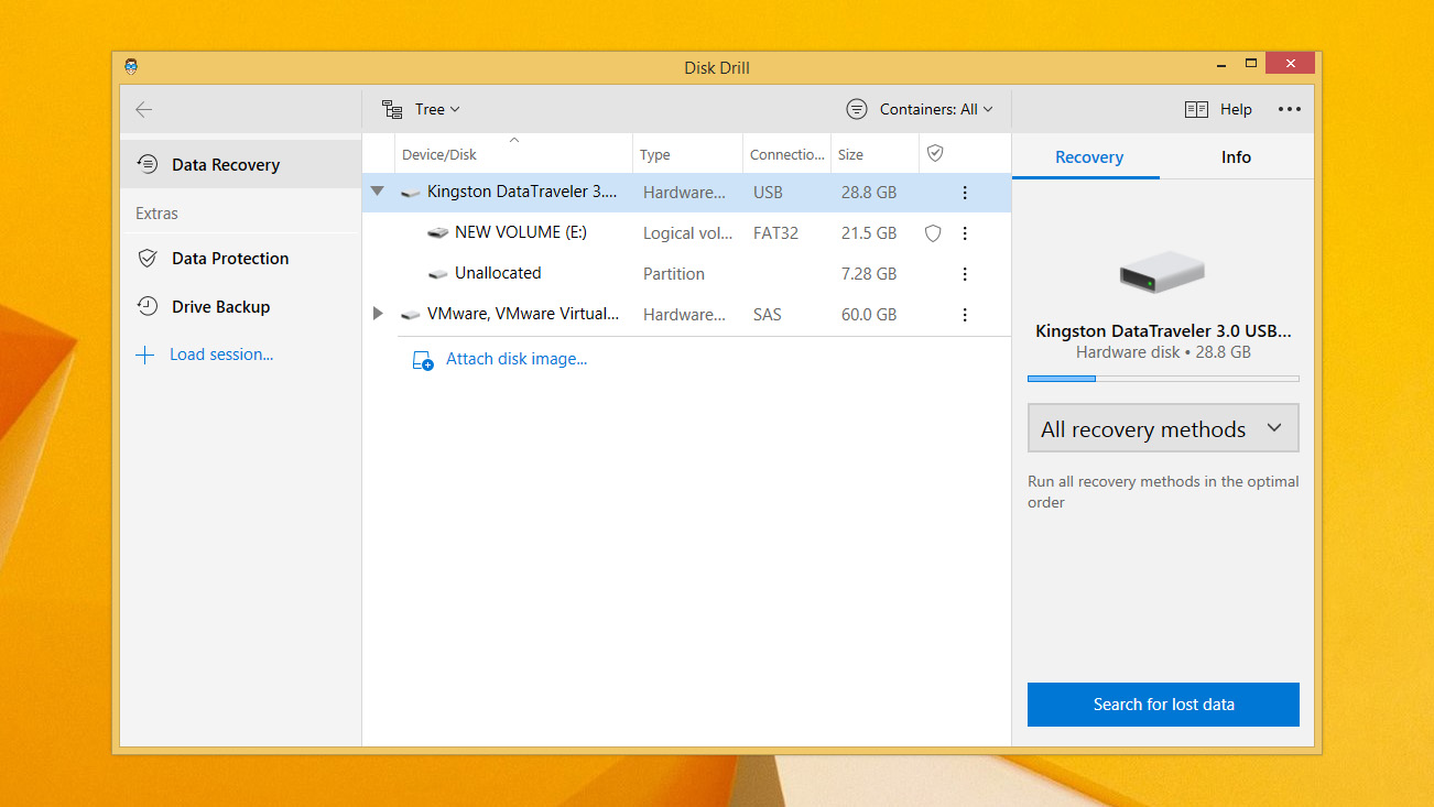 select drive in disk drill