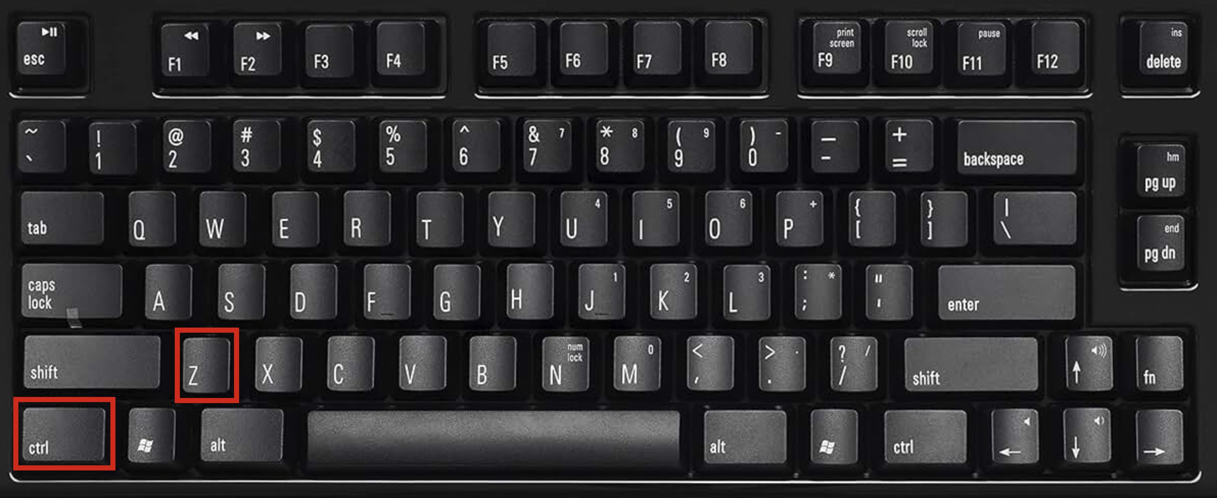 ctrl z keyboard