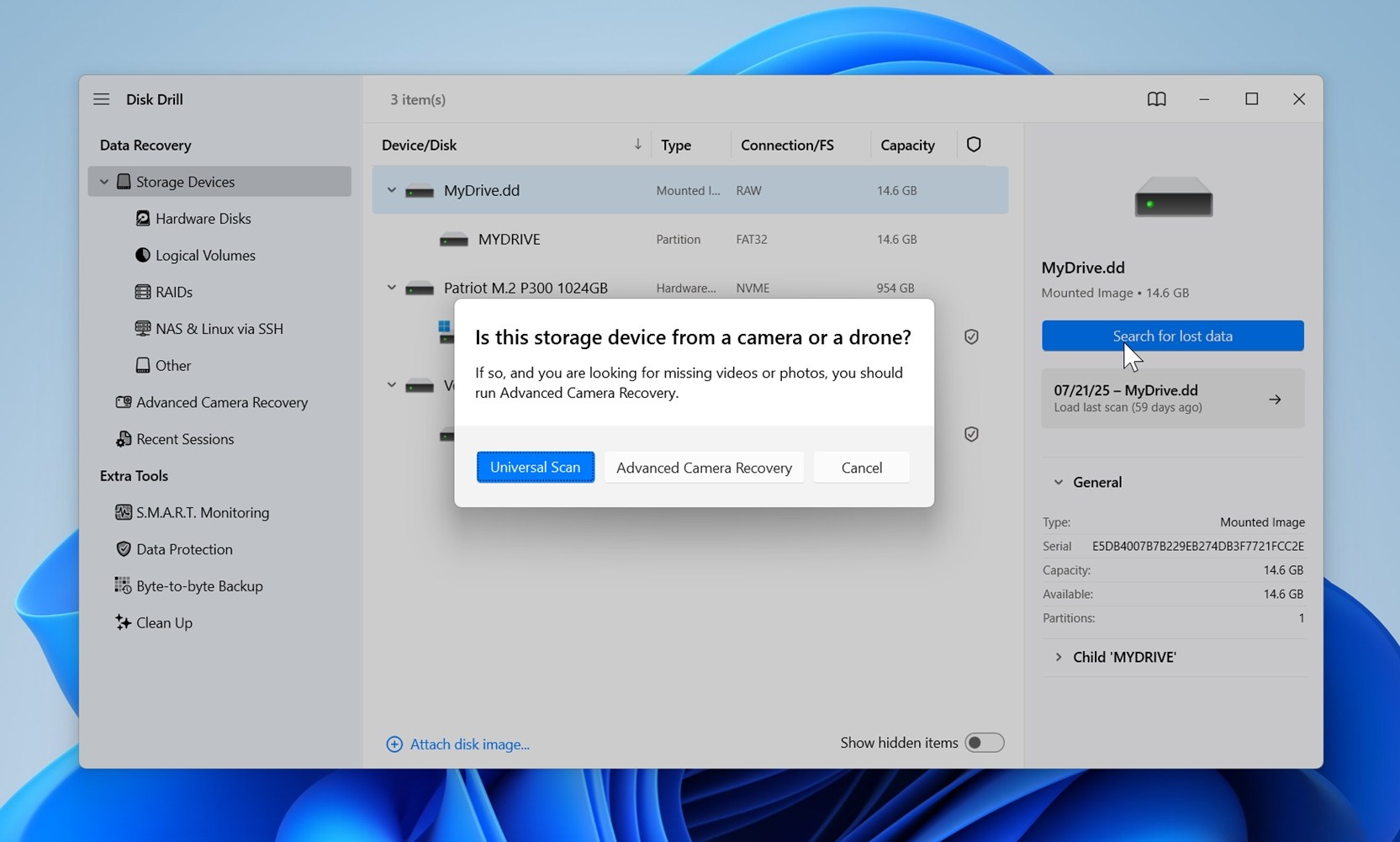 Choose Universal Scan