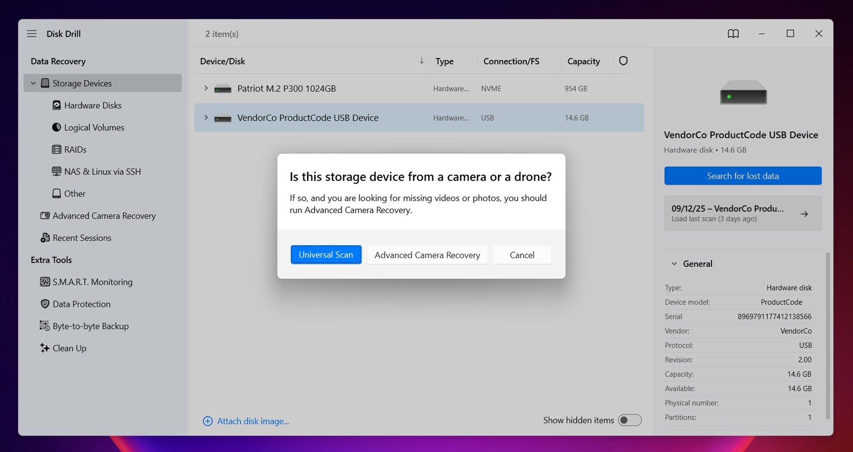 Go with Universal Scan