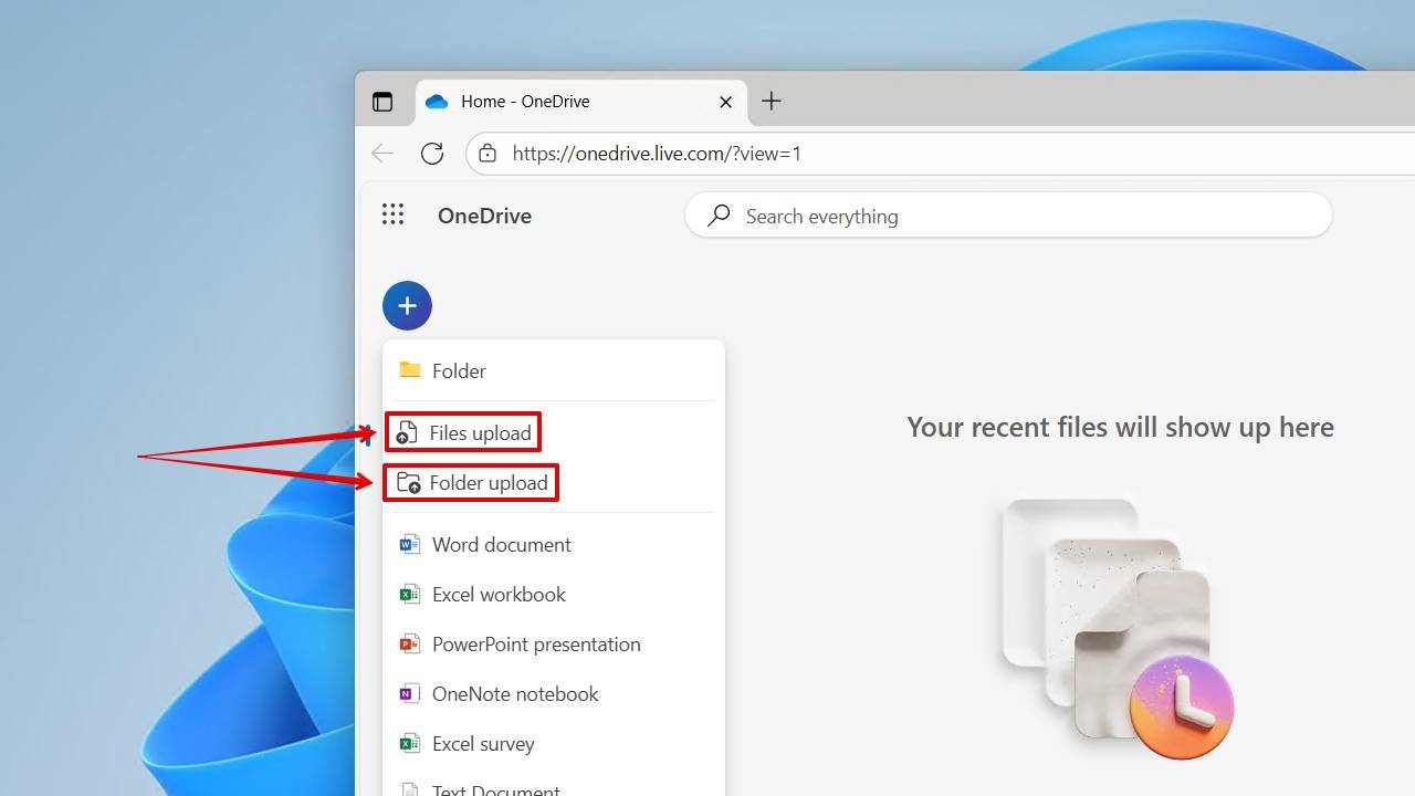 Uploading the files.