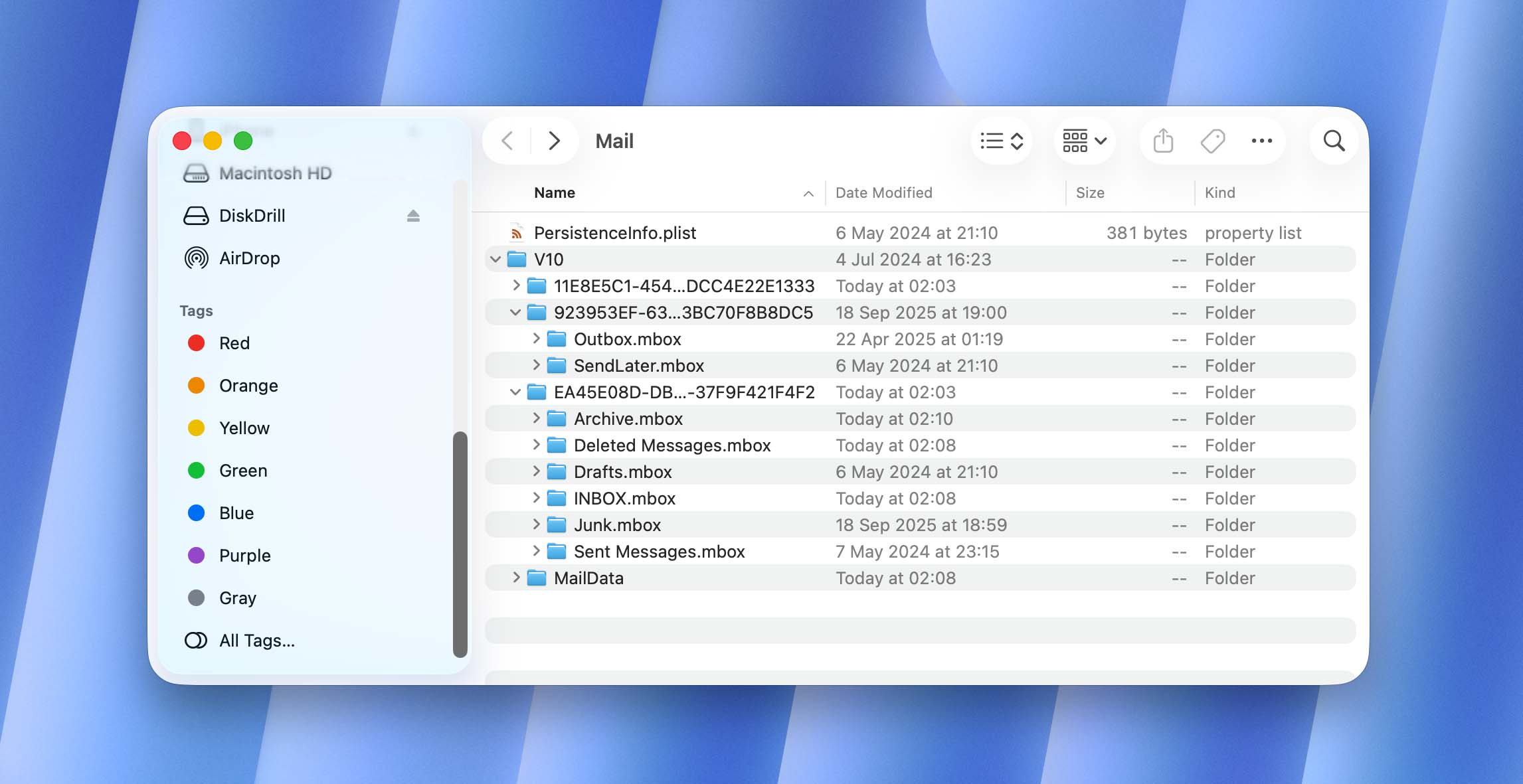 mail folder in finder