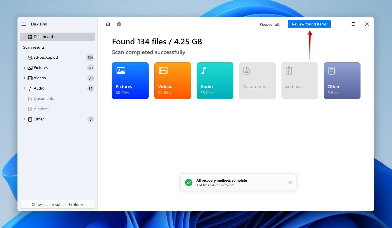 Reviewing the SD card files.