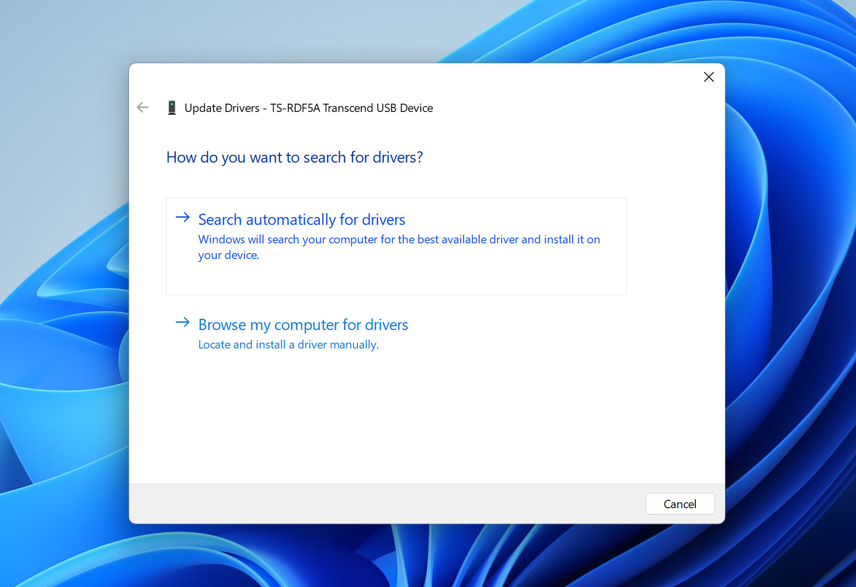 search driver automatically