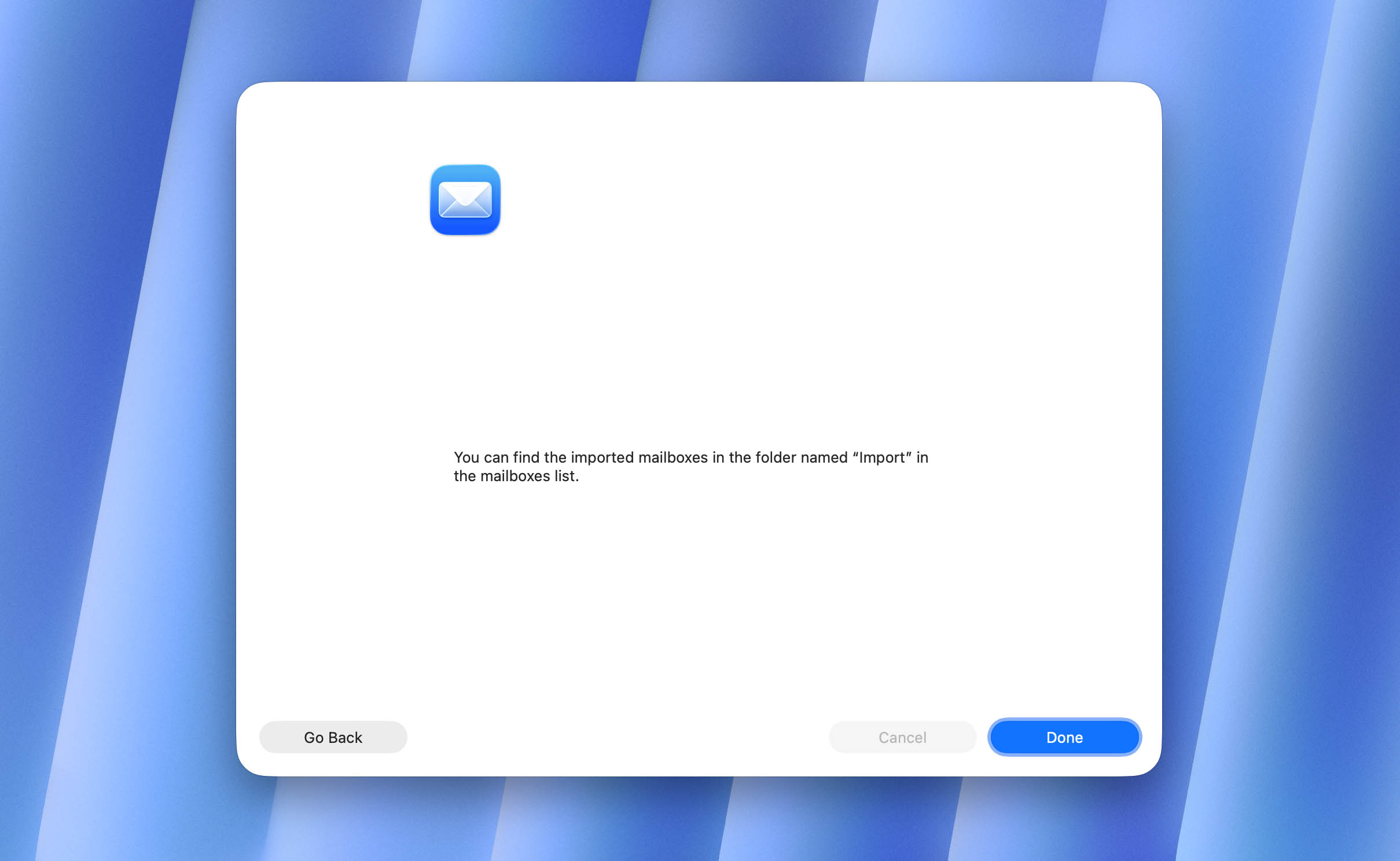 success import window