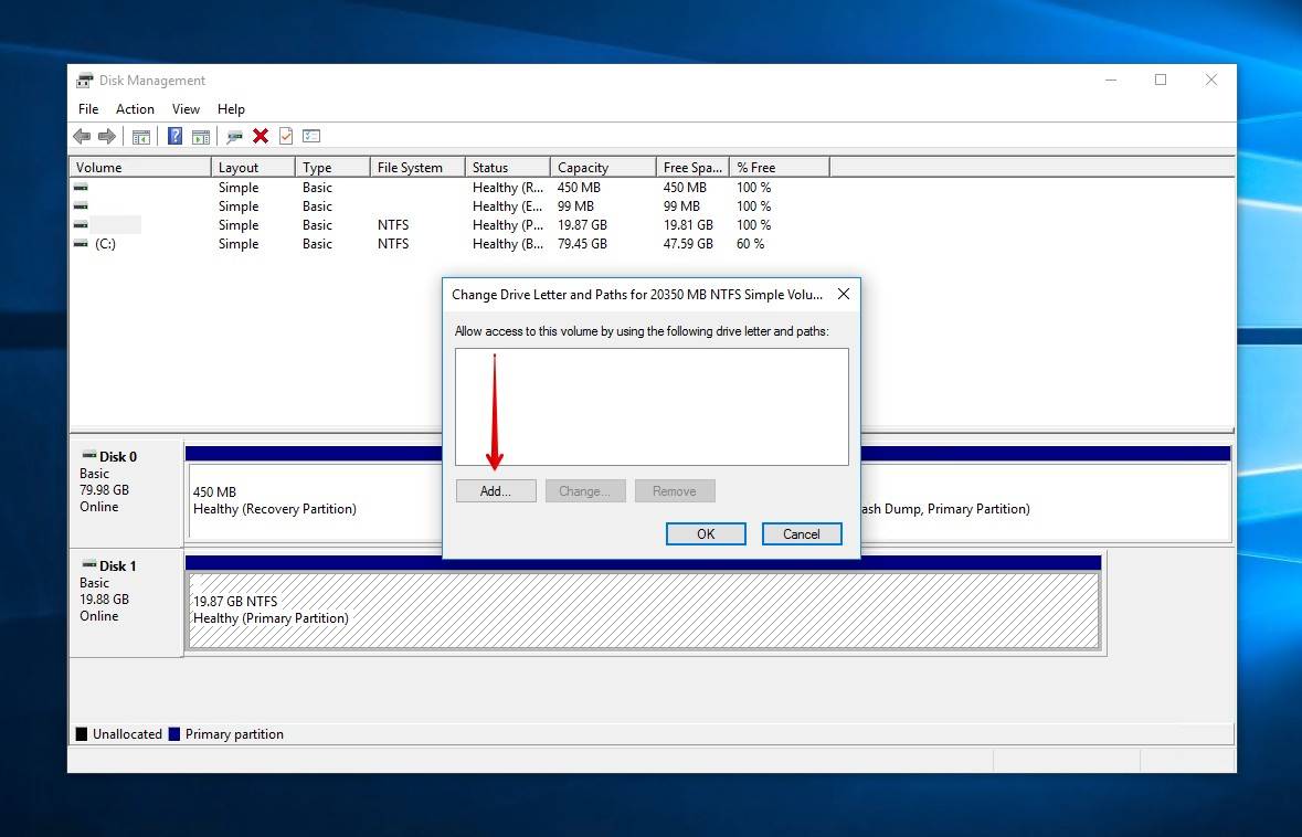 Adding a drive letter.