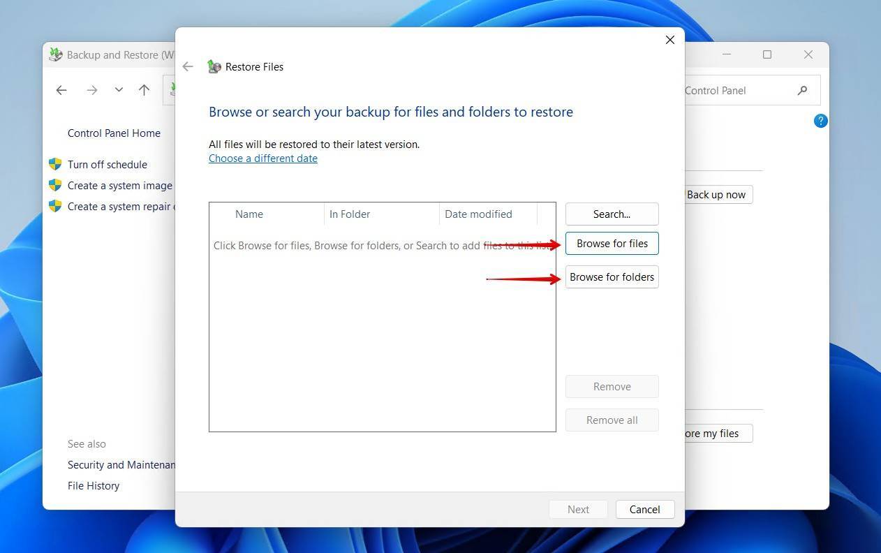 Browsing for the Excel file.