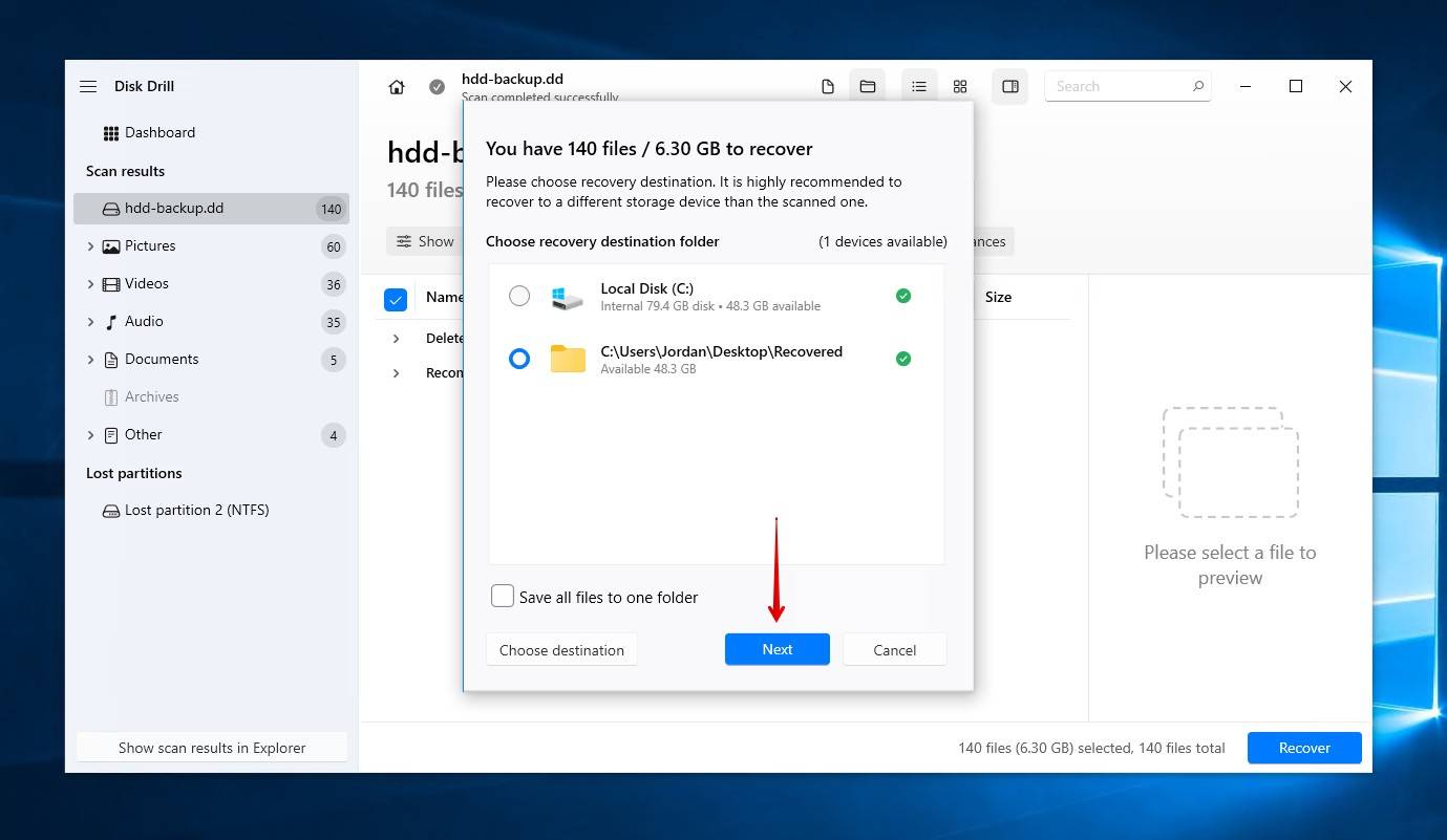 Finishing data recovery.