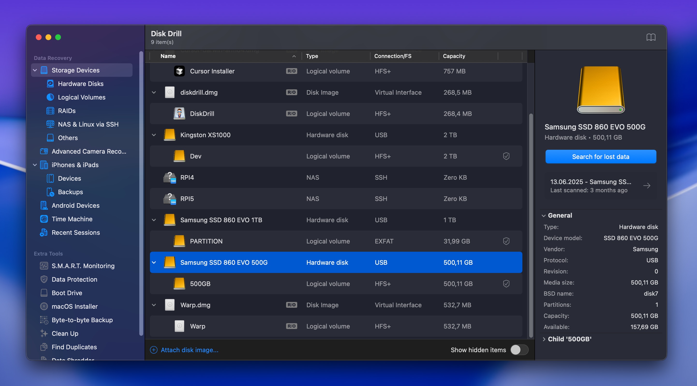 disk drill search for lost data tahoe