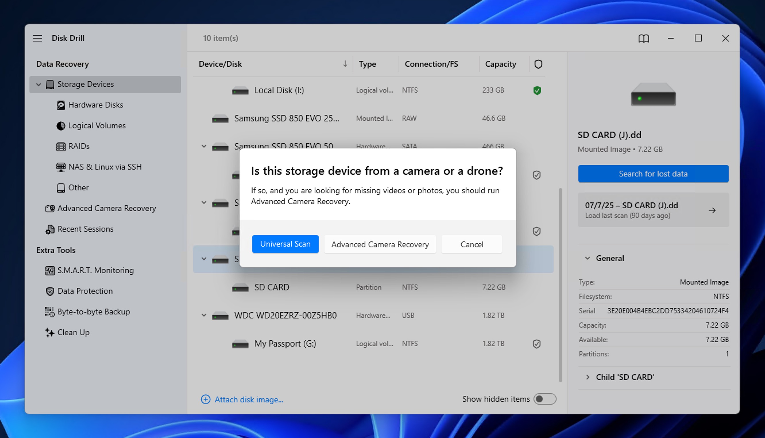 disk drill universal scan
