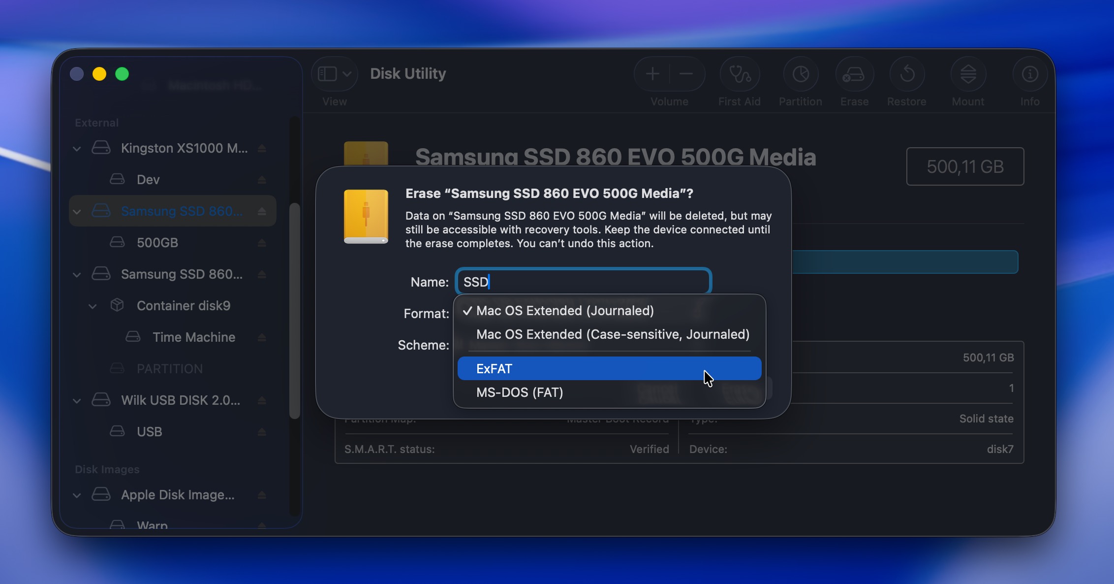 external hard drive format