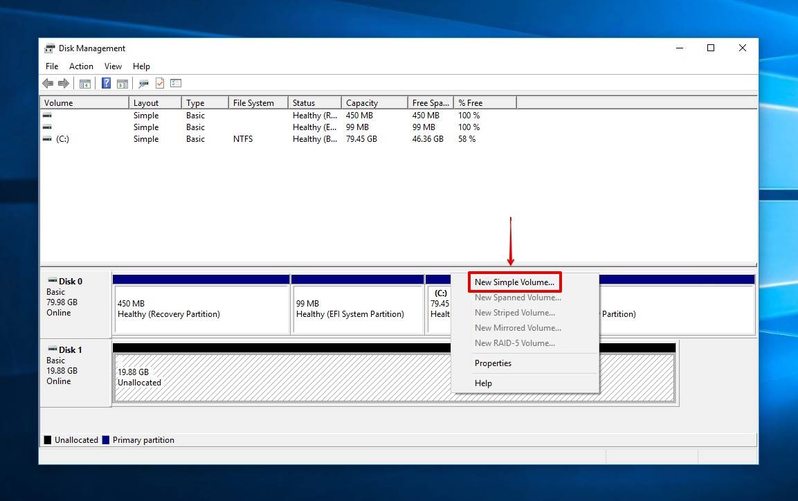 Creating a new simple volume.