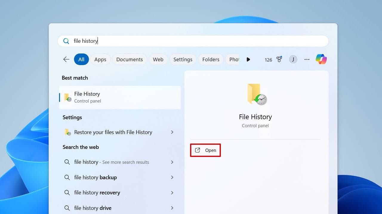 Opening File History.