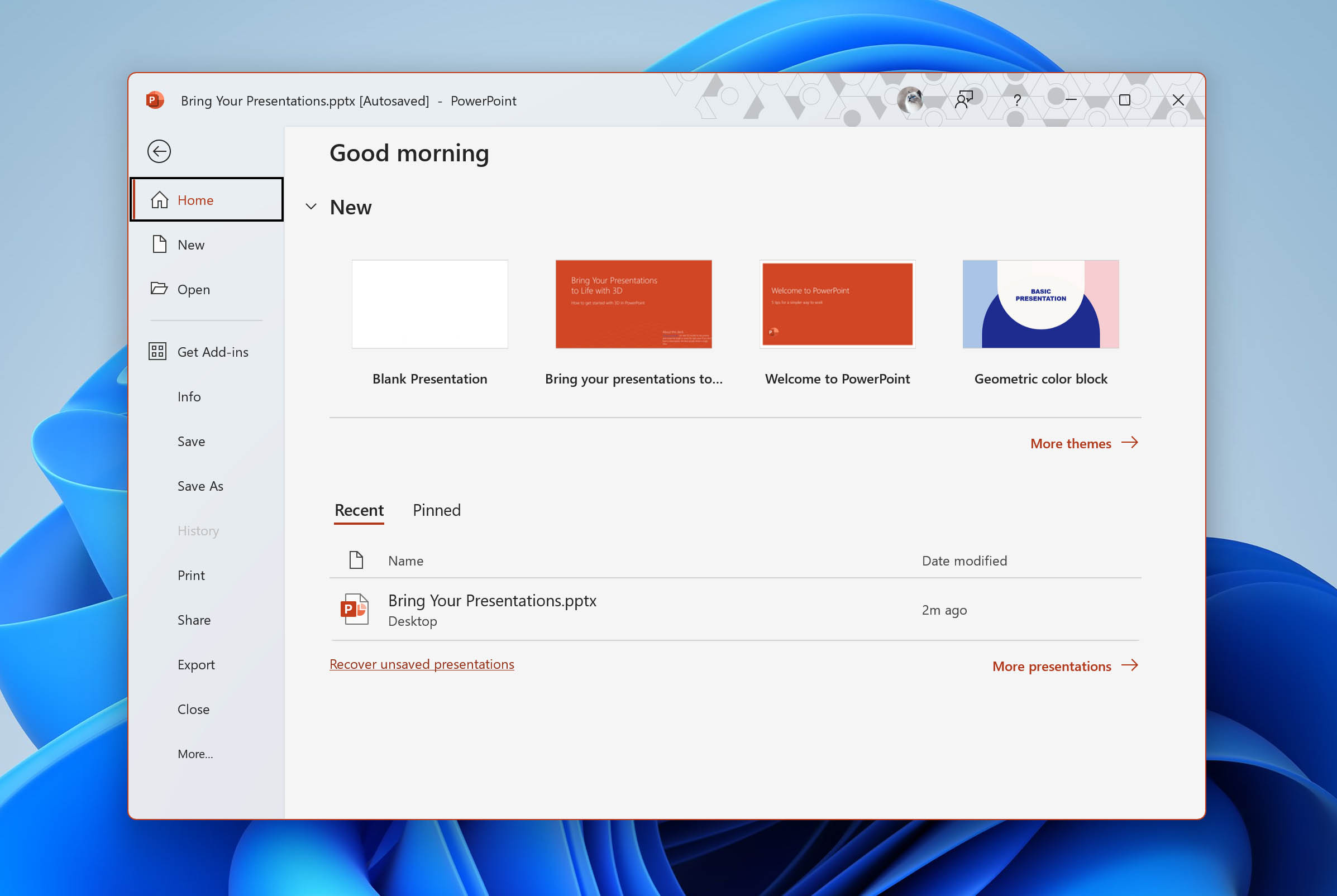 recover unsaved powerpoint file