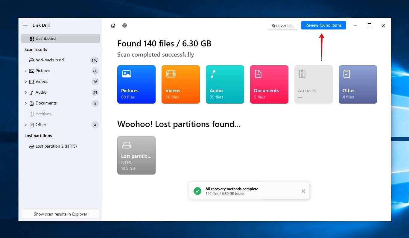 Reviewing what Disk Drill found.