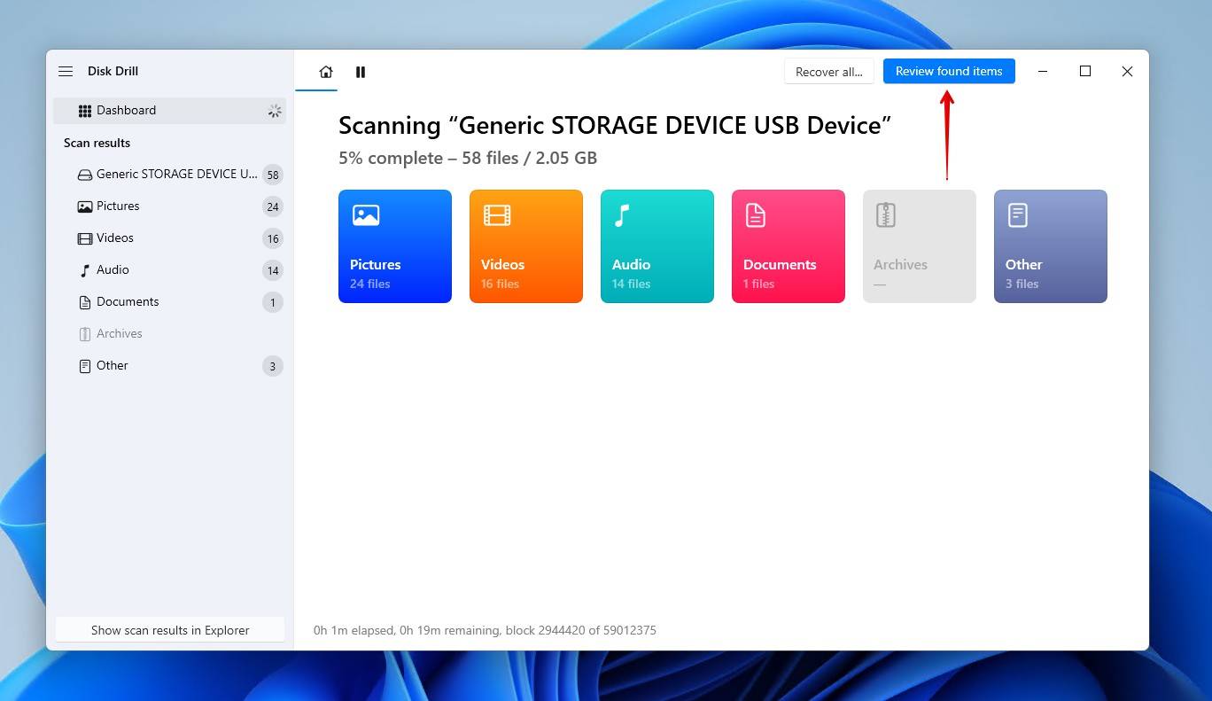 Checking what Disk Drill found.