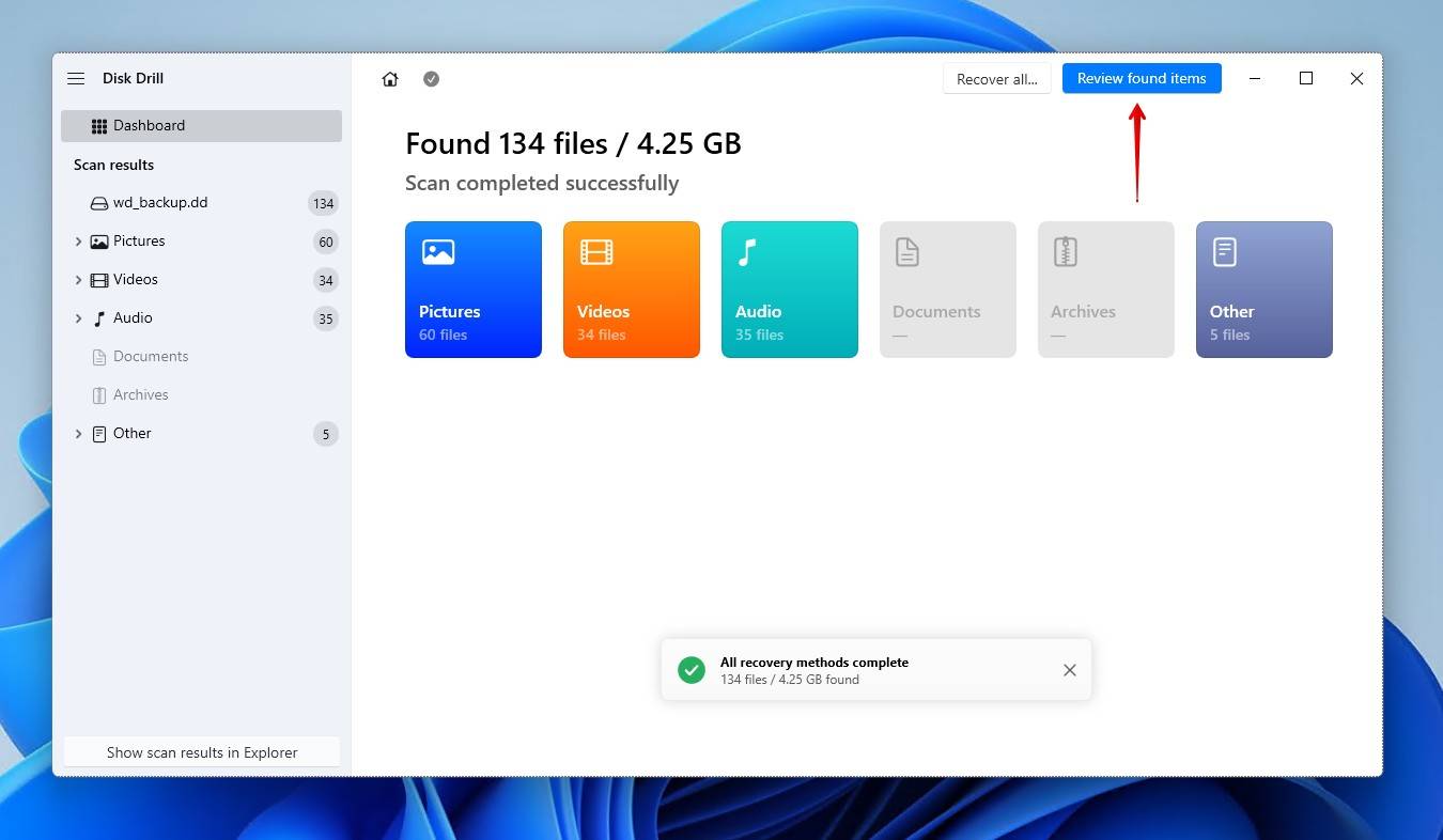 Reviewing what Disk Drill found.