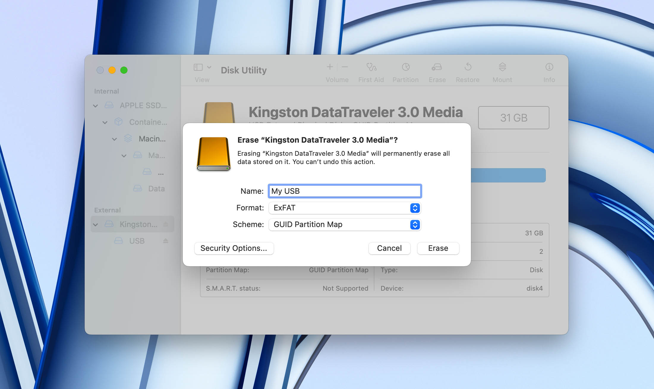choose format options