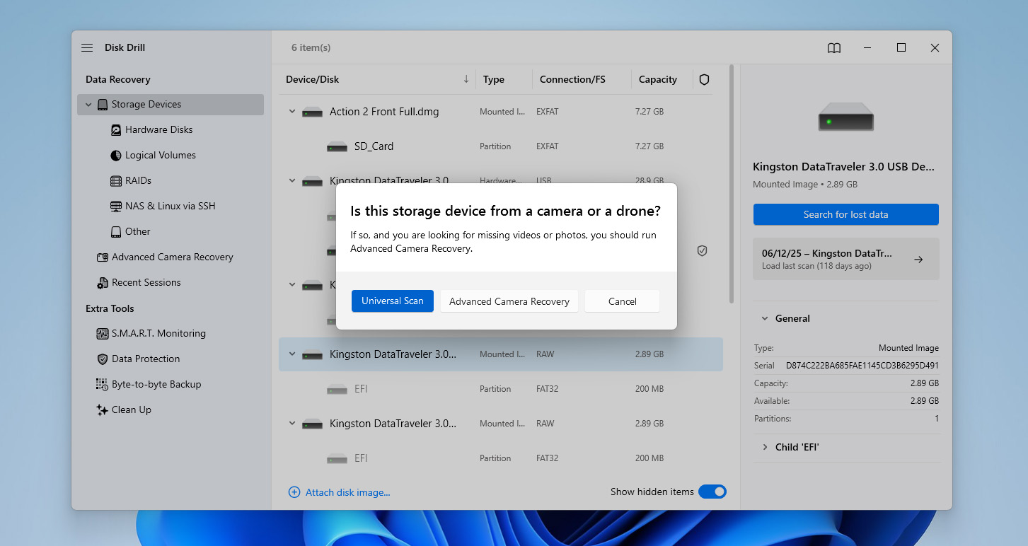 choose recovery method