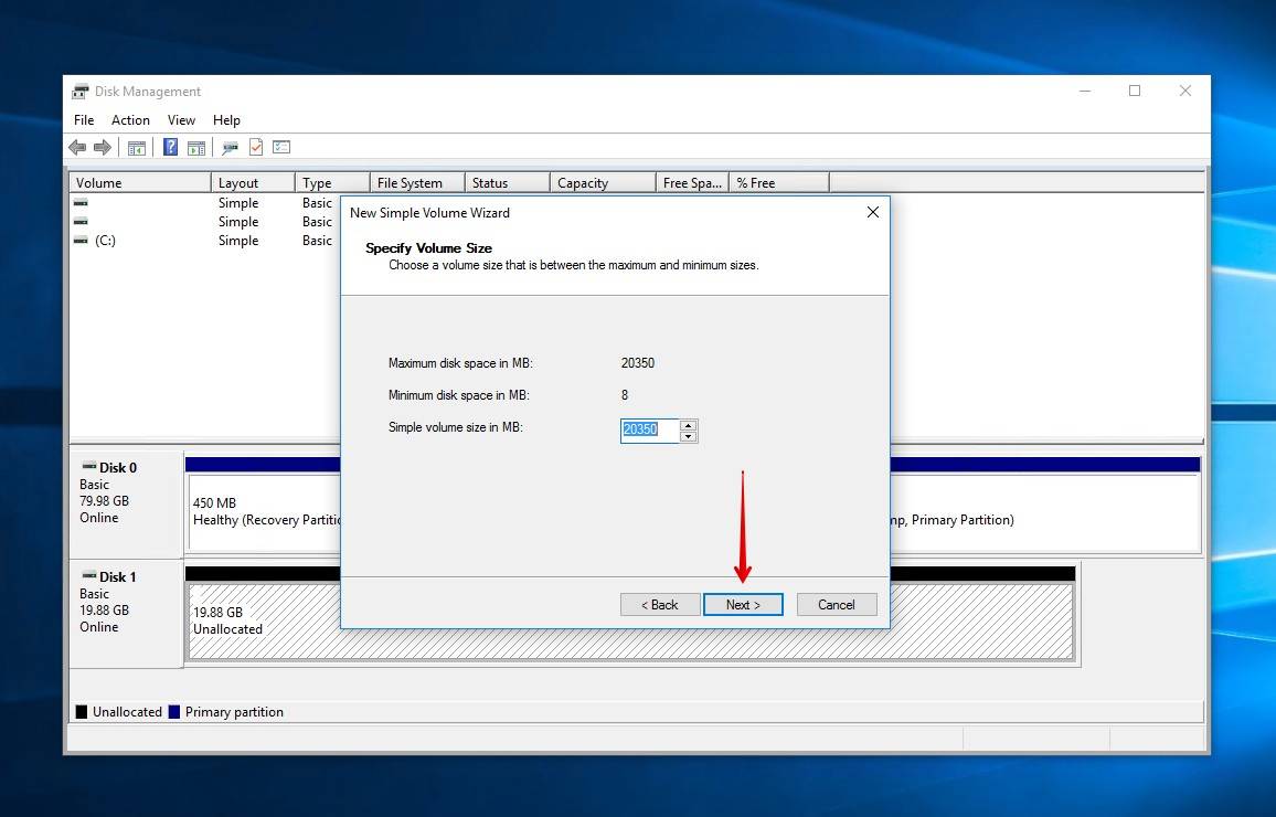 Specifying the size.