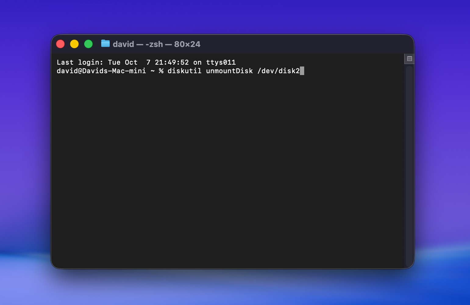 terminal diskutil command