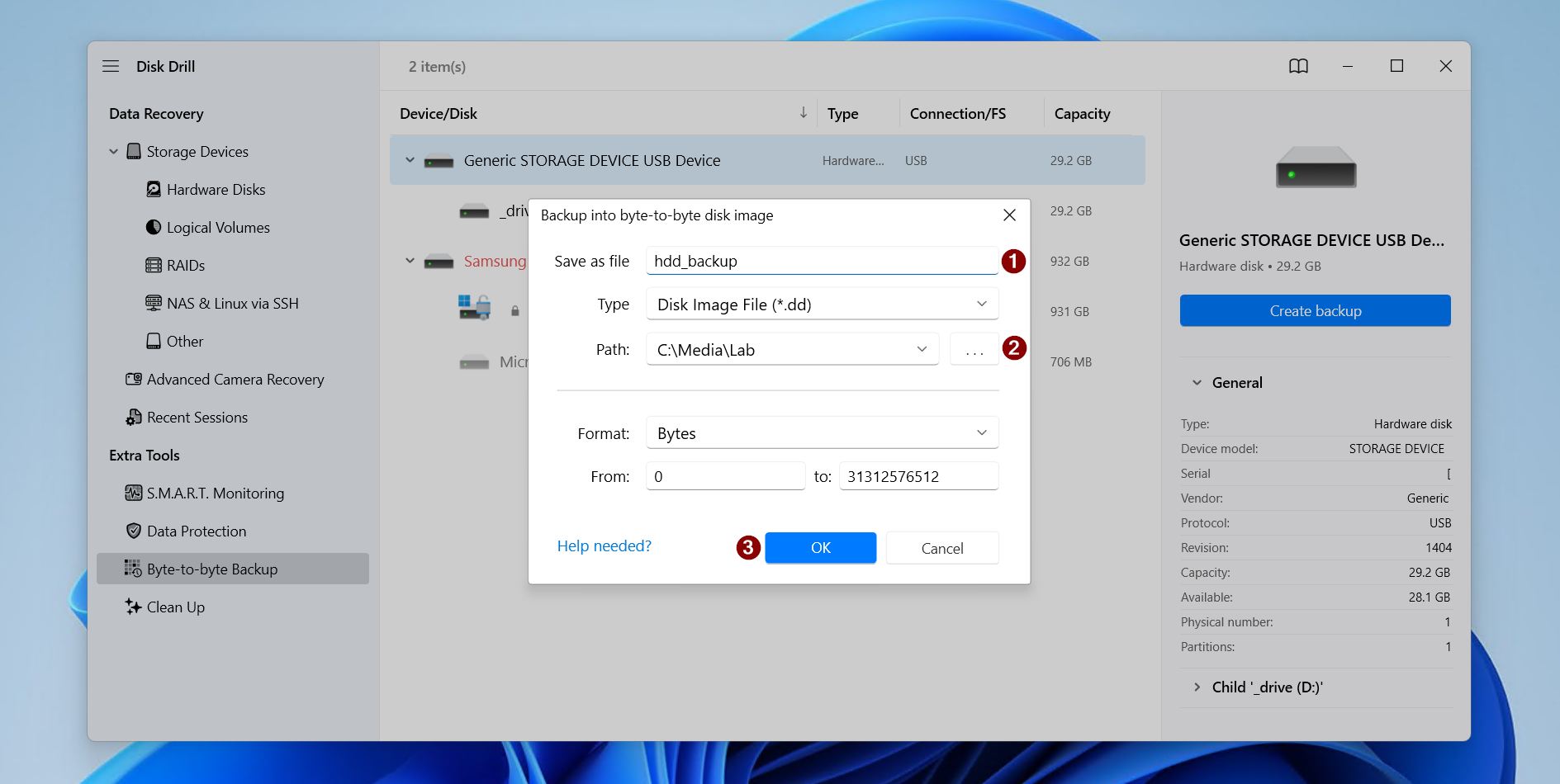 The backup configuration.