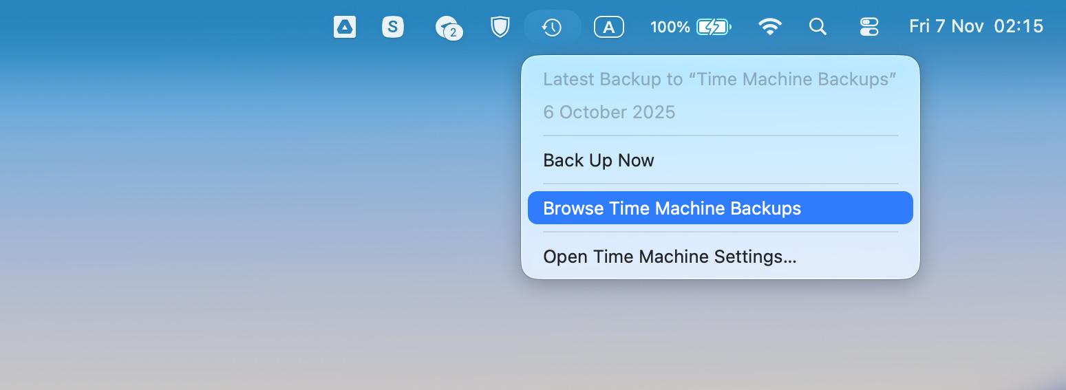 browse time machine backups